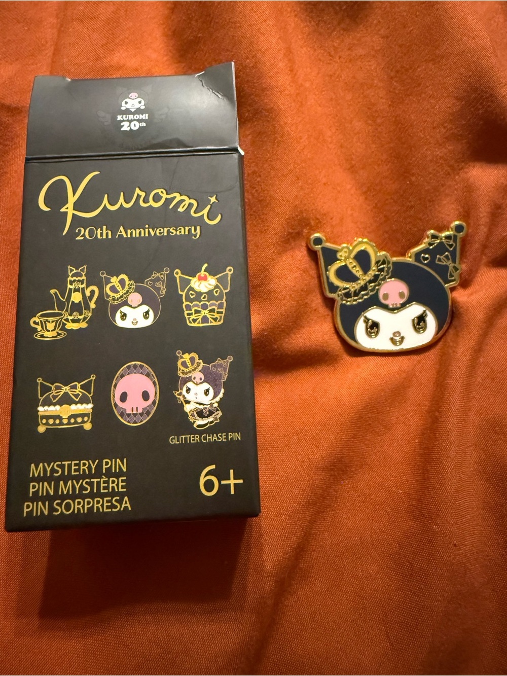 Sanrio Kuromi 20th Anniversary Enamel Pin - Black & Gold